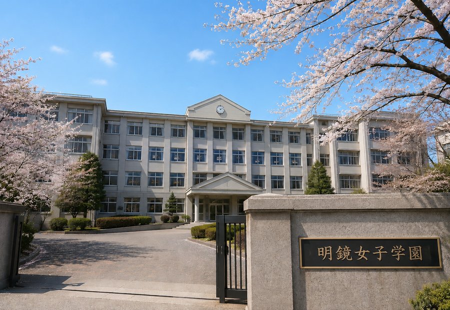 明鏡女子学園 正門と校舎