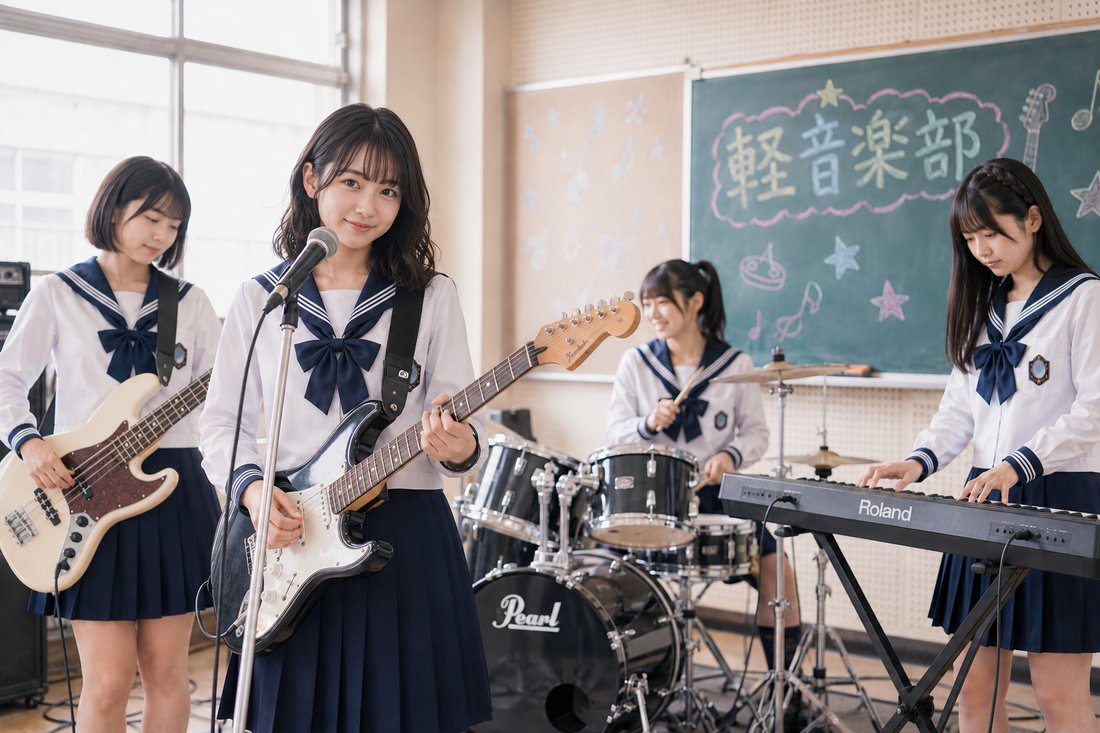 軽音楽部の活動の様子
